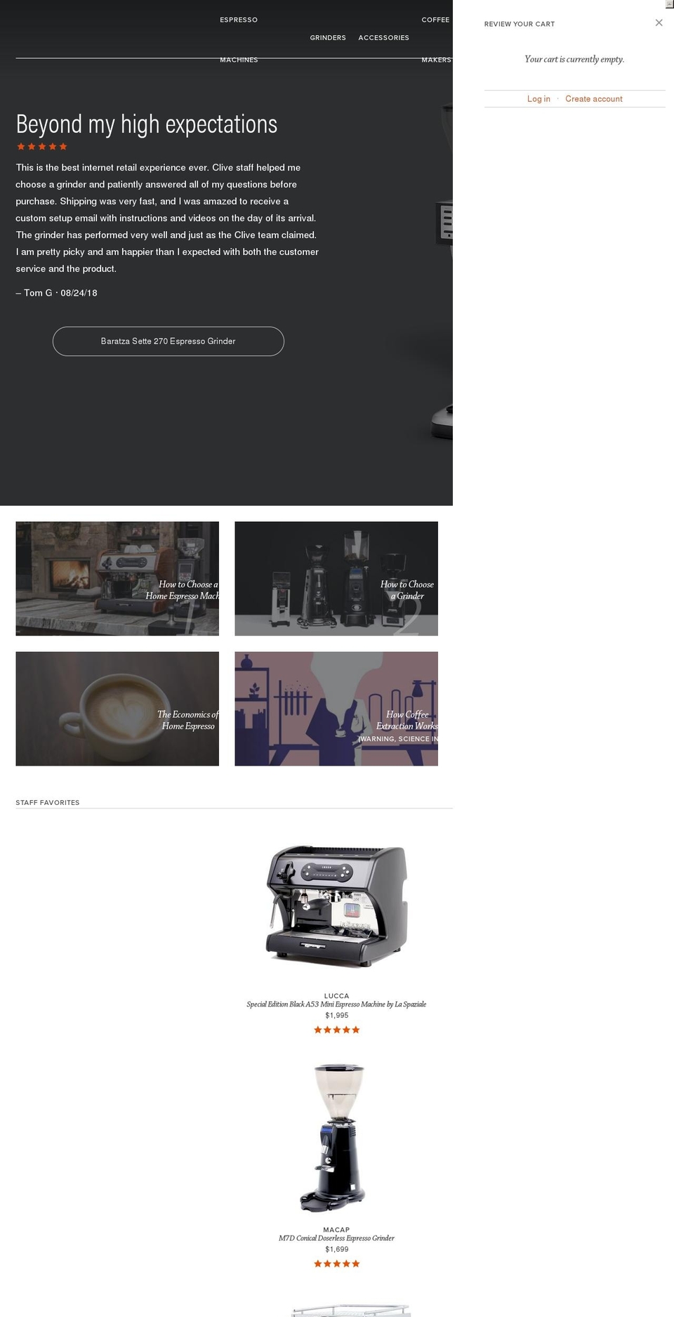 clivecoffee.com shopify website screenshot