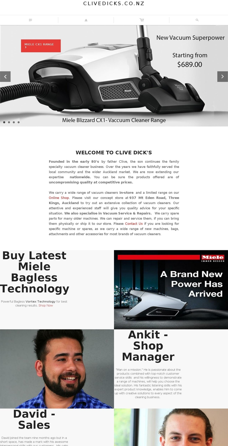 clivedicks.co.nz shopify website screenshot