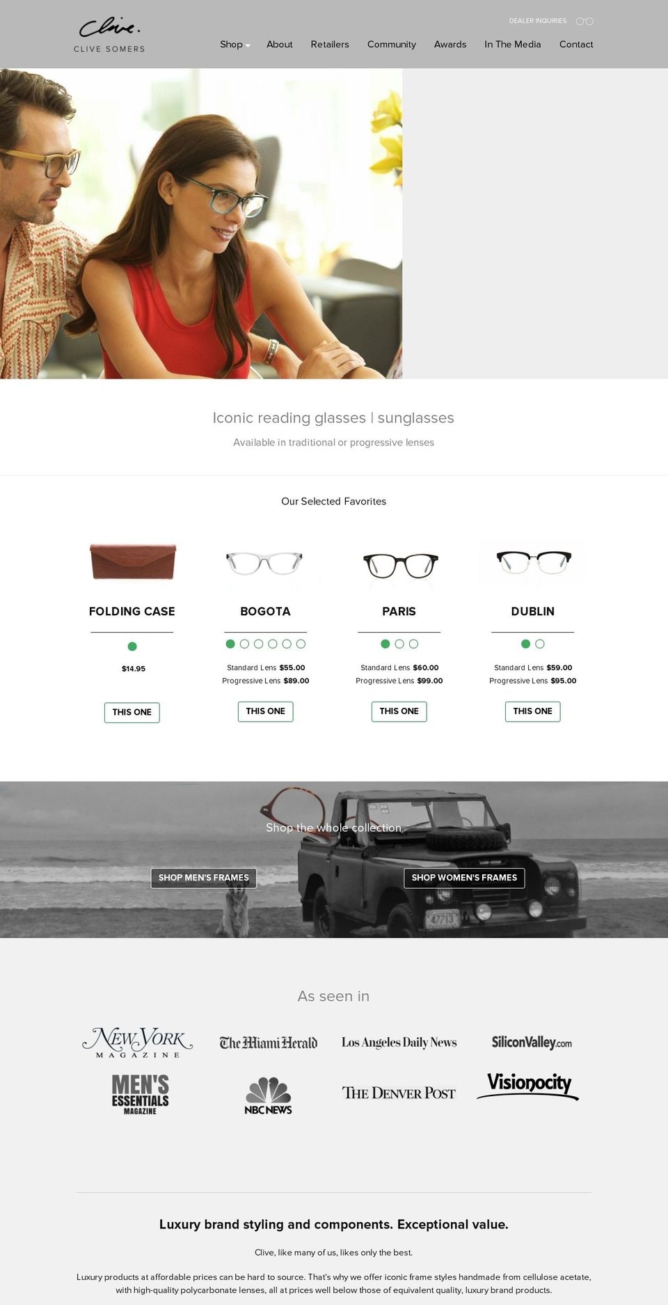 clivesomers.com shopify website screenshot