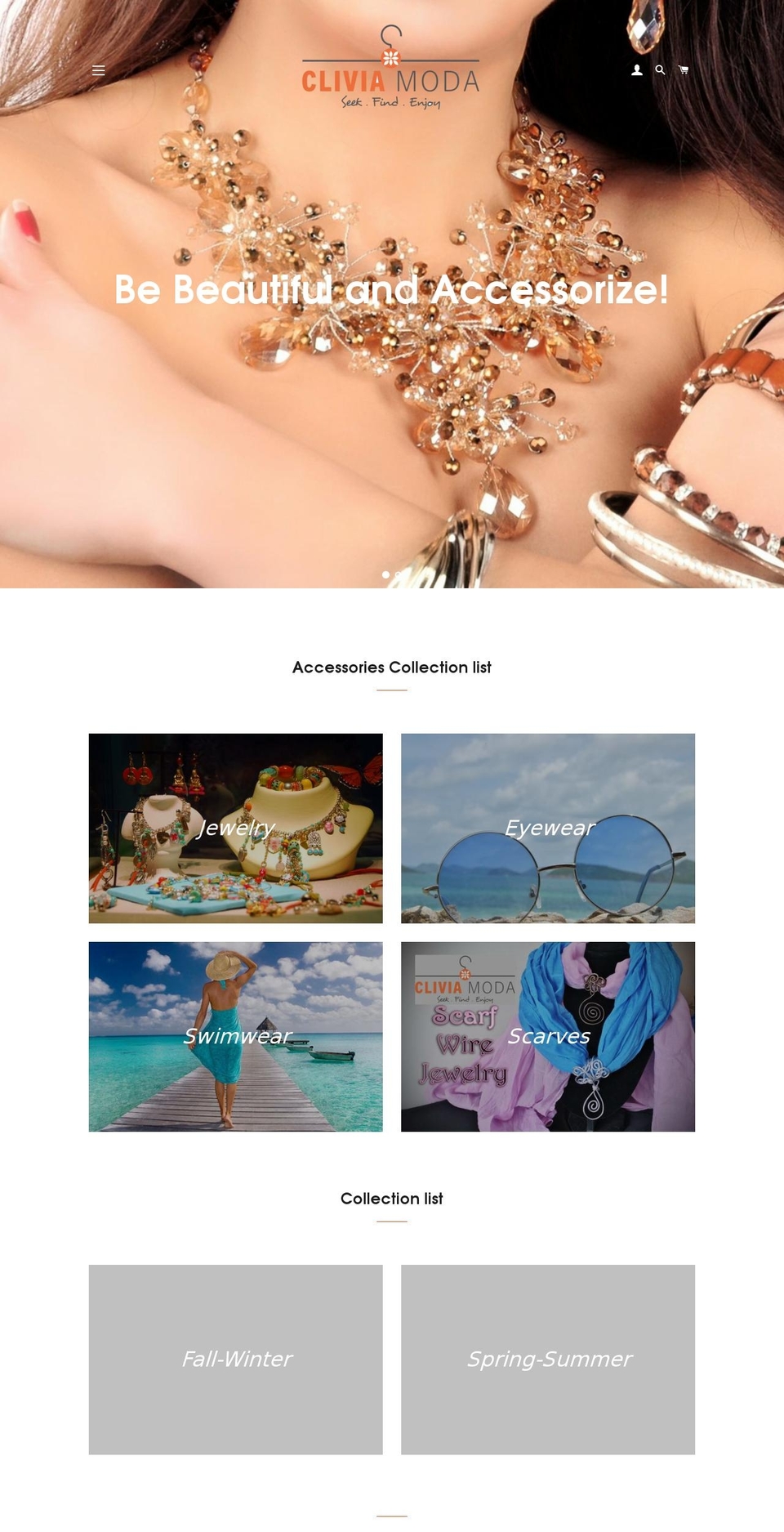cliviamoda.com — Shopify storefront screenshot