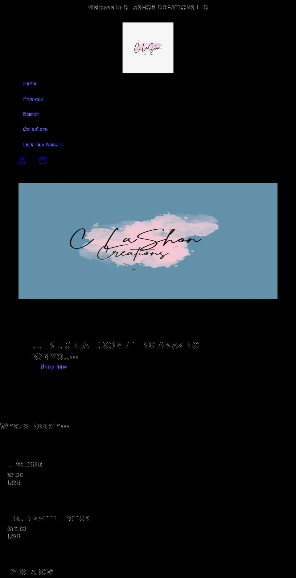 clm-lipgloss.myshopify.com shopify website screenshot