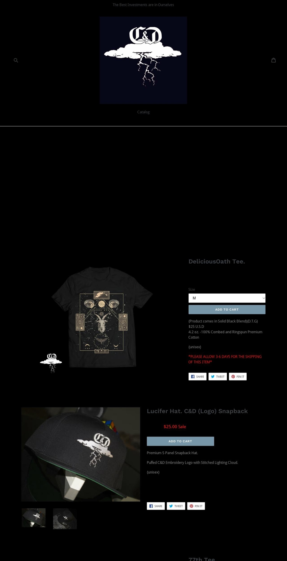 cloaksanddaggerz.com — Shopify storefront screenshot
