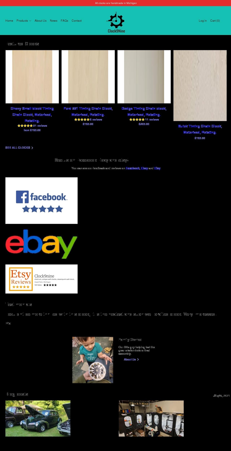 clock9nine.com shopify website screenshot