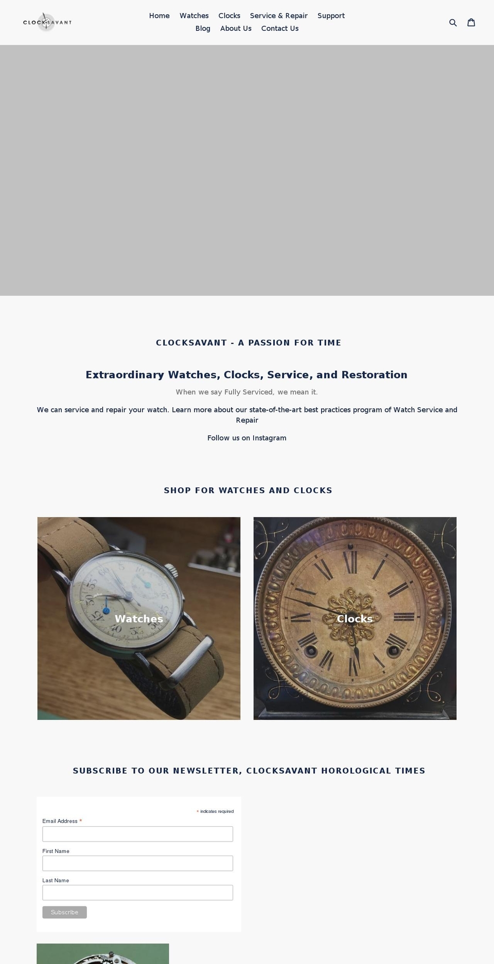 clocksavant.com — Shopify storefront screenshot