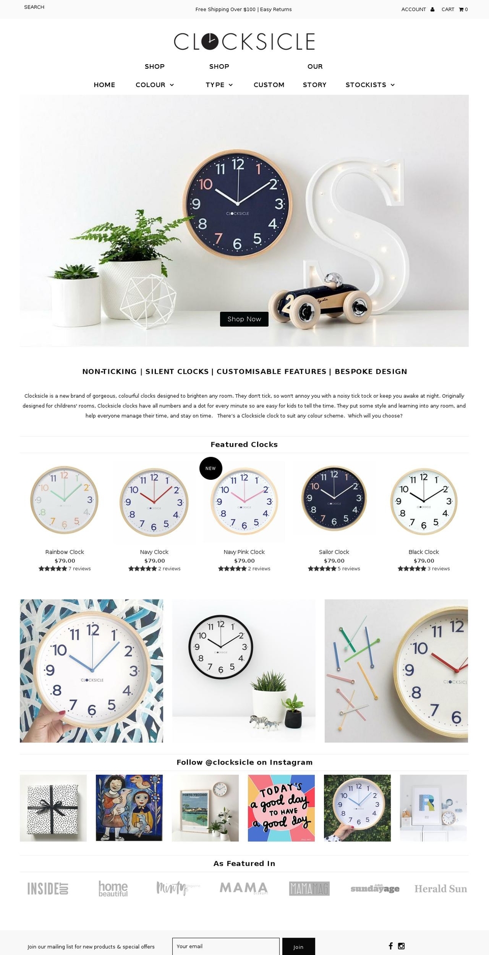 clocksicle.com.au shopify website screenshot