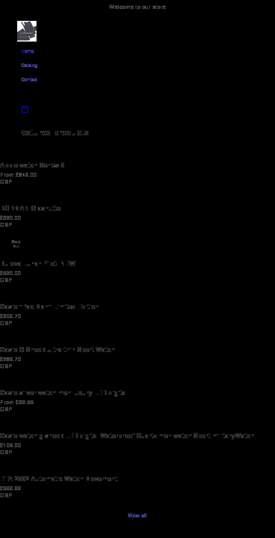 clockworksociety.com shopify website screenshot