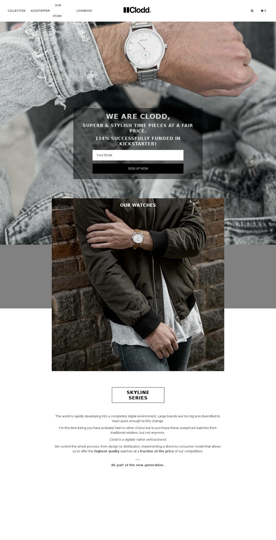cloddwatches.com shopify website screenshot