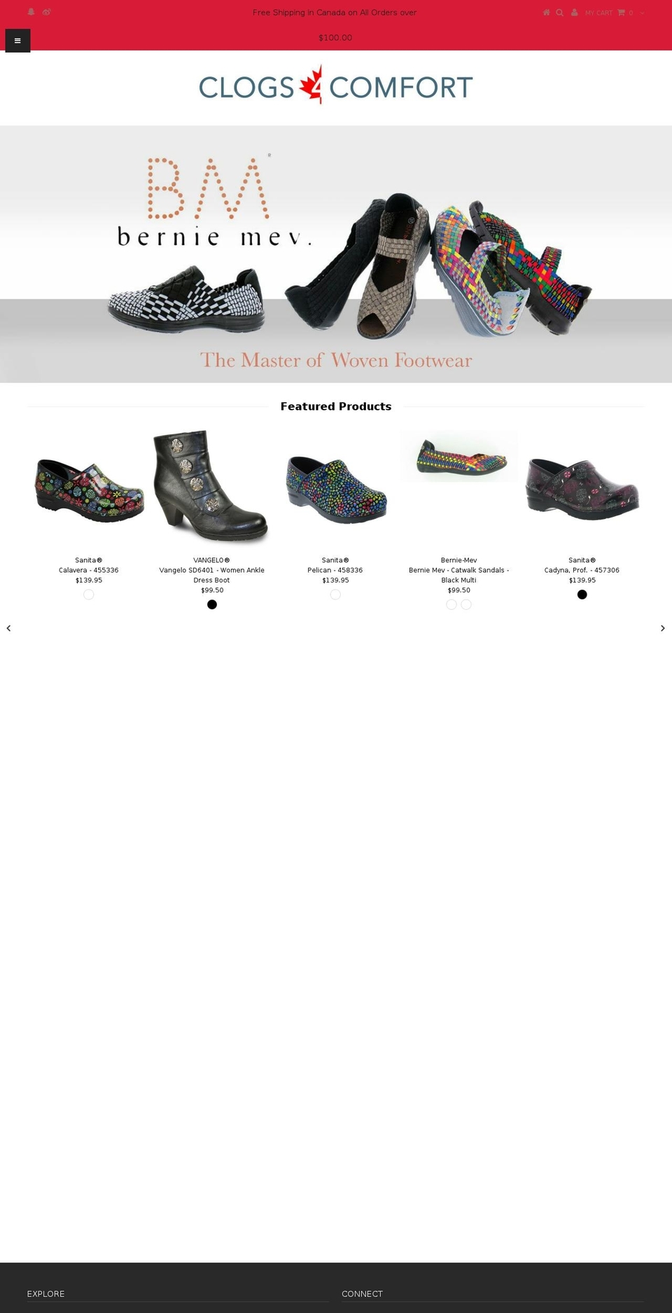 clogs4comfort.com shopify website screenshot