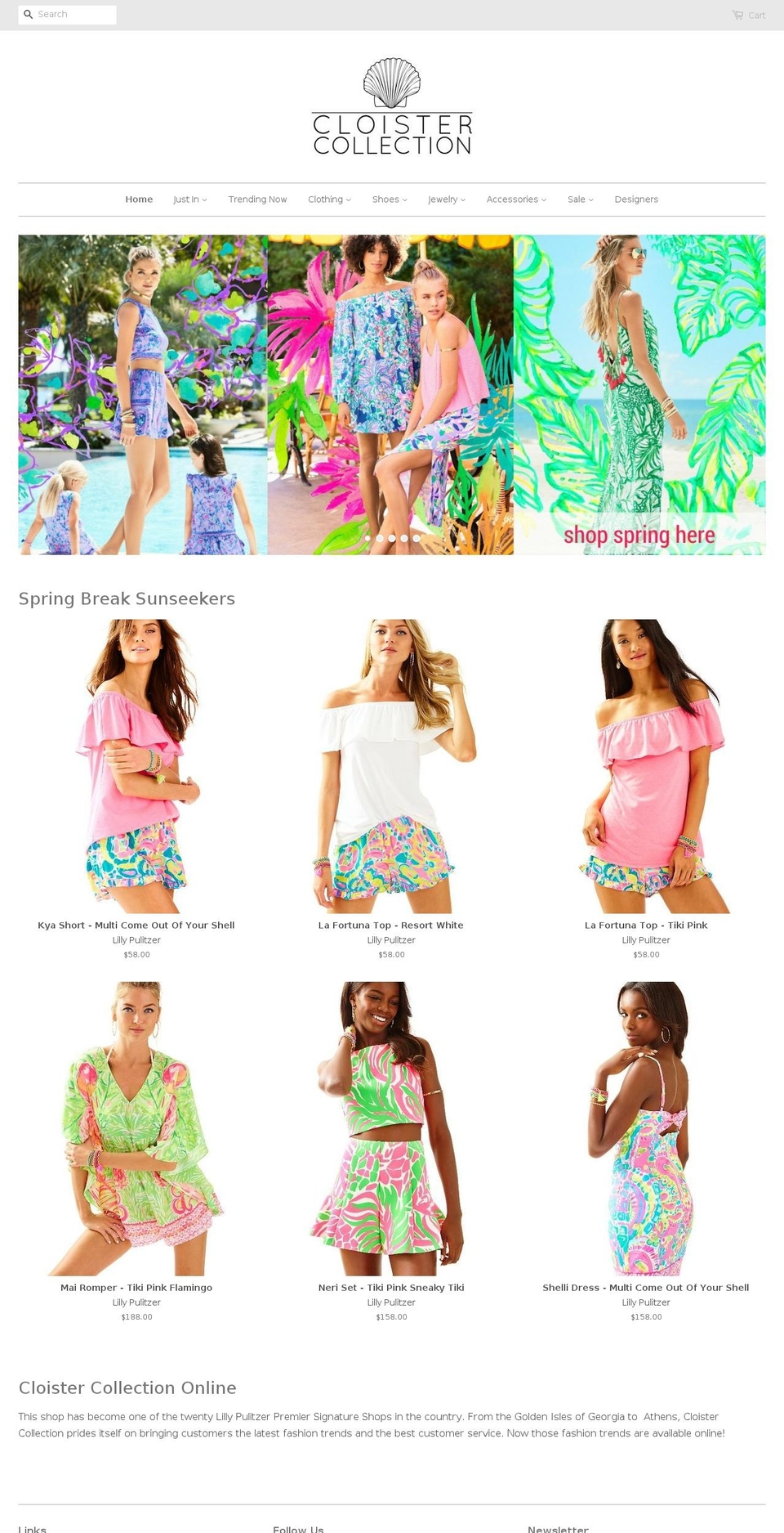 cloistercollection.com shopify website screenshot