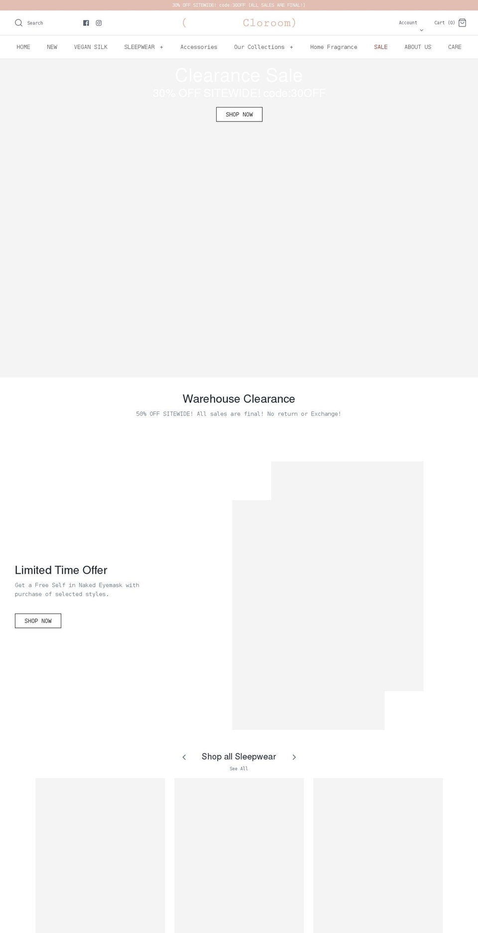 cloroom.com shopify website screenshot