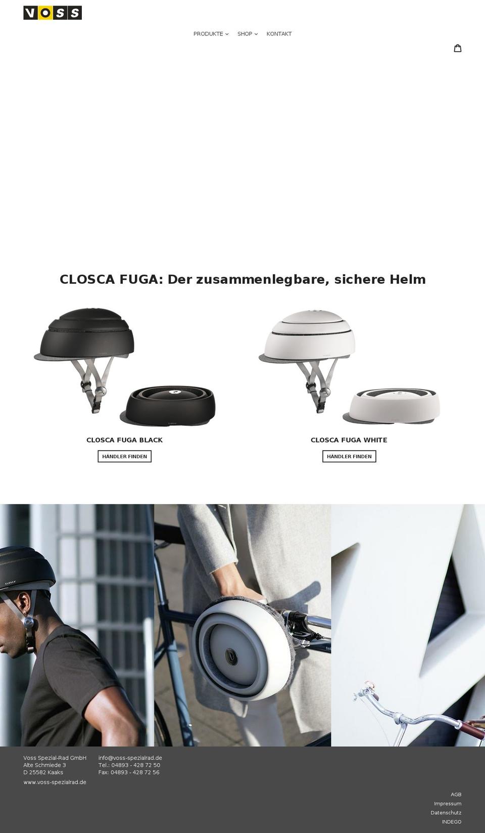 Voss\/Closca (based on Debut) Shopify theme site example closca.de