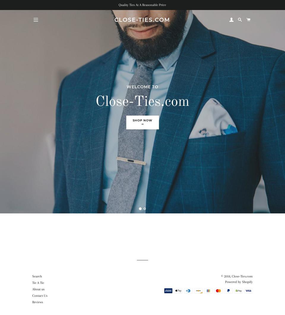 close-ties.com — Shopify storefront screenshot