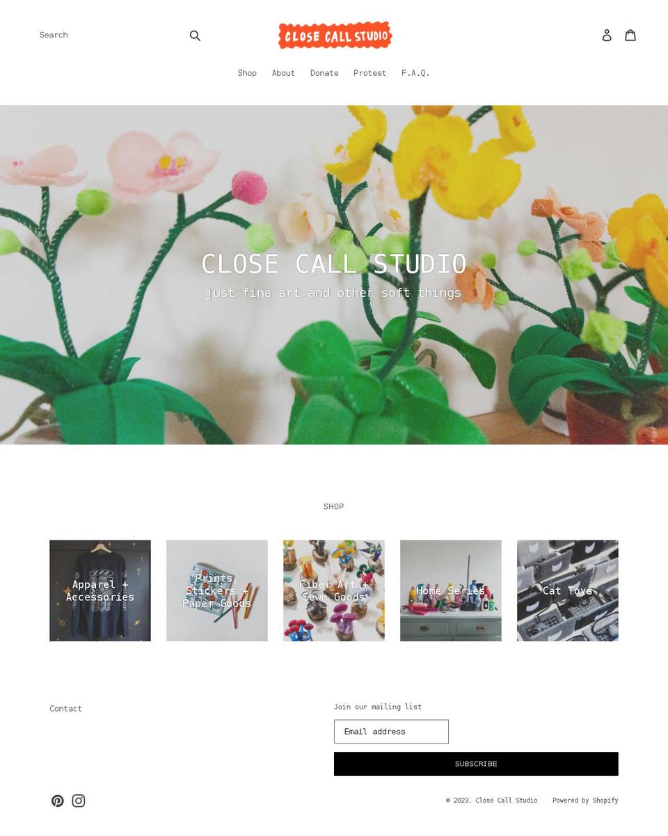 closecallstudio.com shopify website screenshot