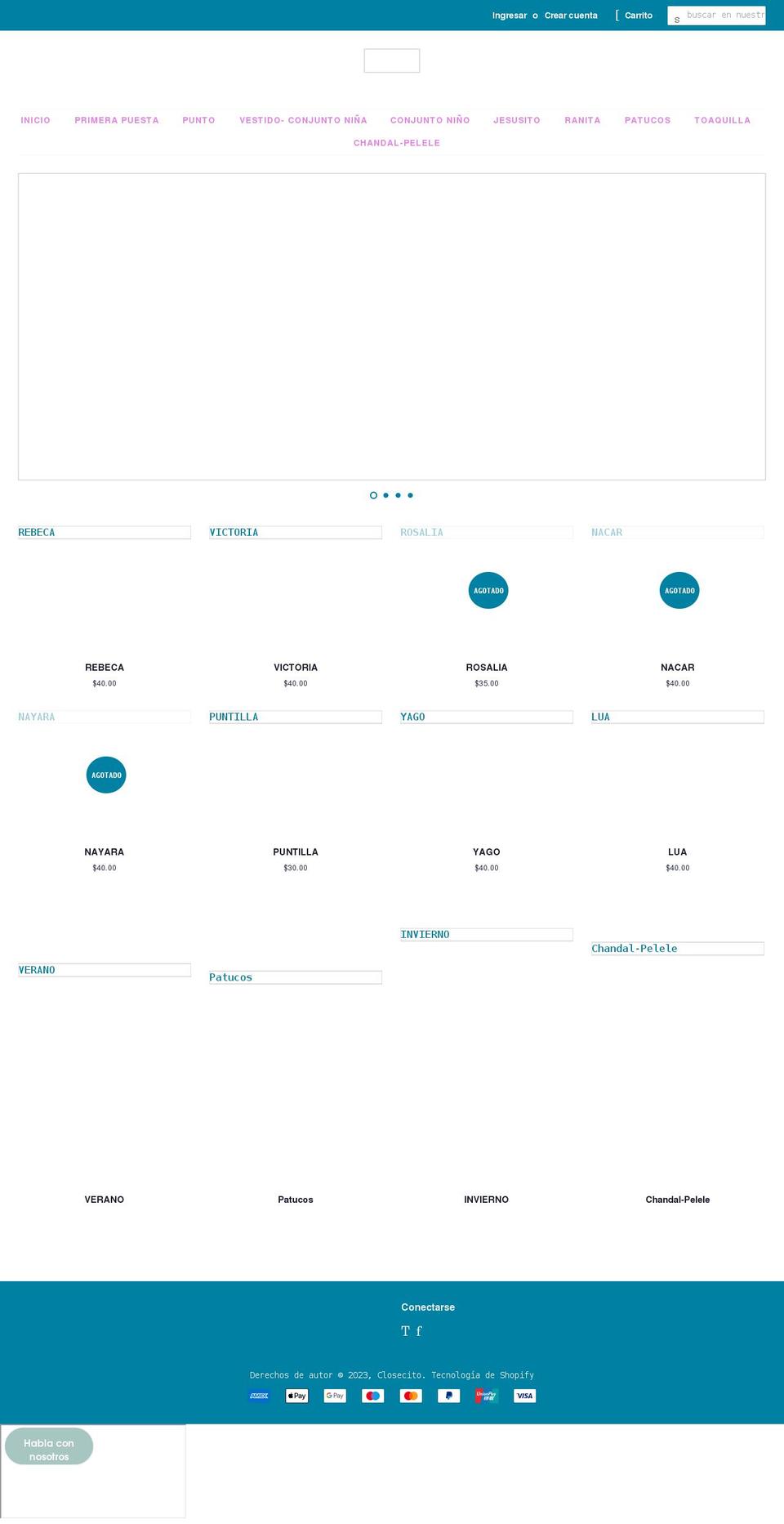 closecito.com shopify website screenshot