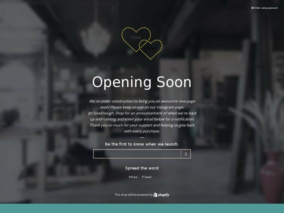 closeenoughsocks.com — Shopify storefront screenshot
