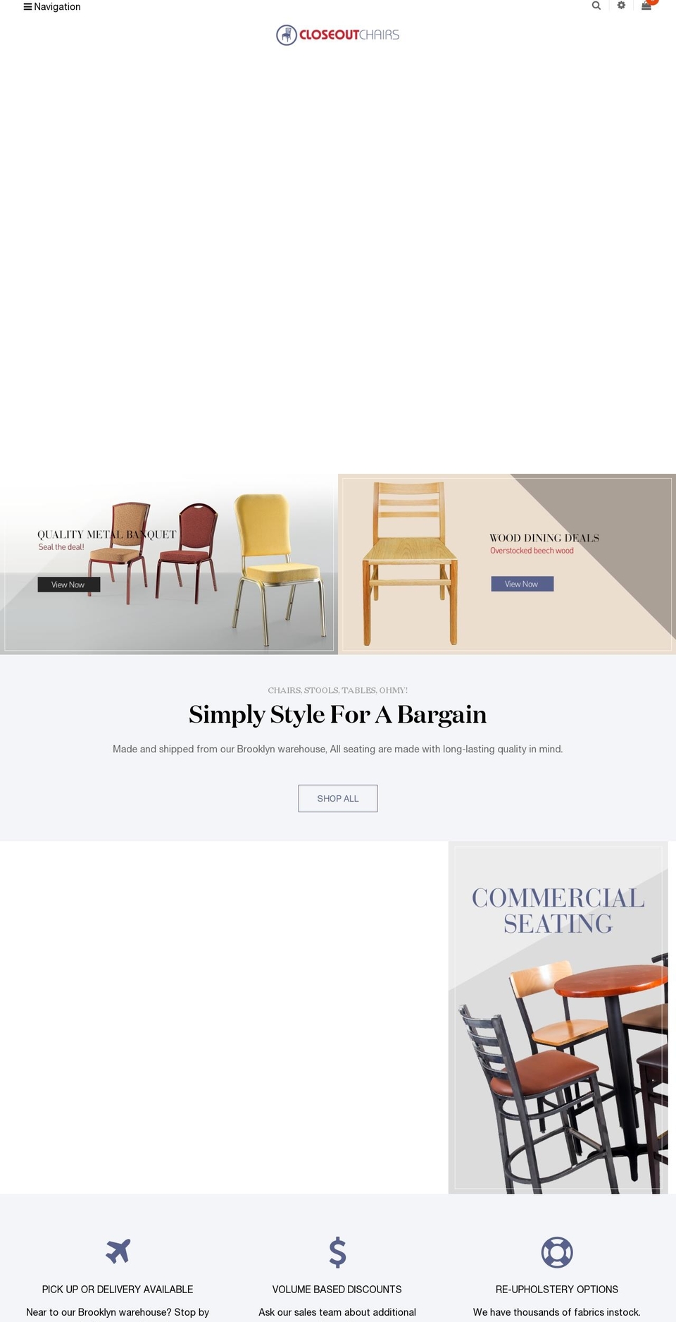 closeoutchairs.com — Shopify storefront screenshot