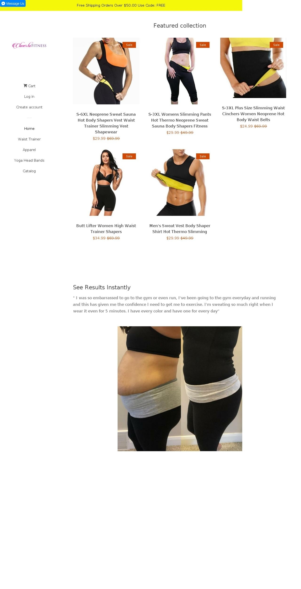 closertofitness.com — Shopify storefront screenshot