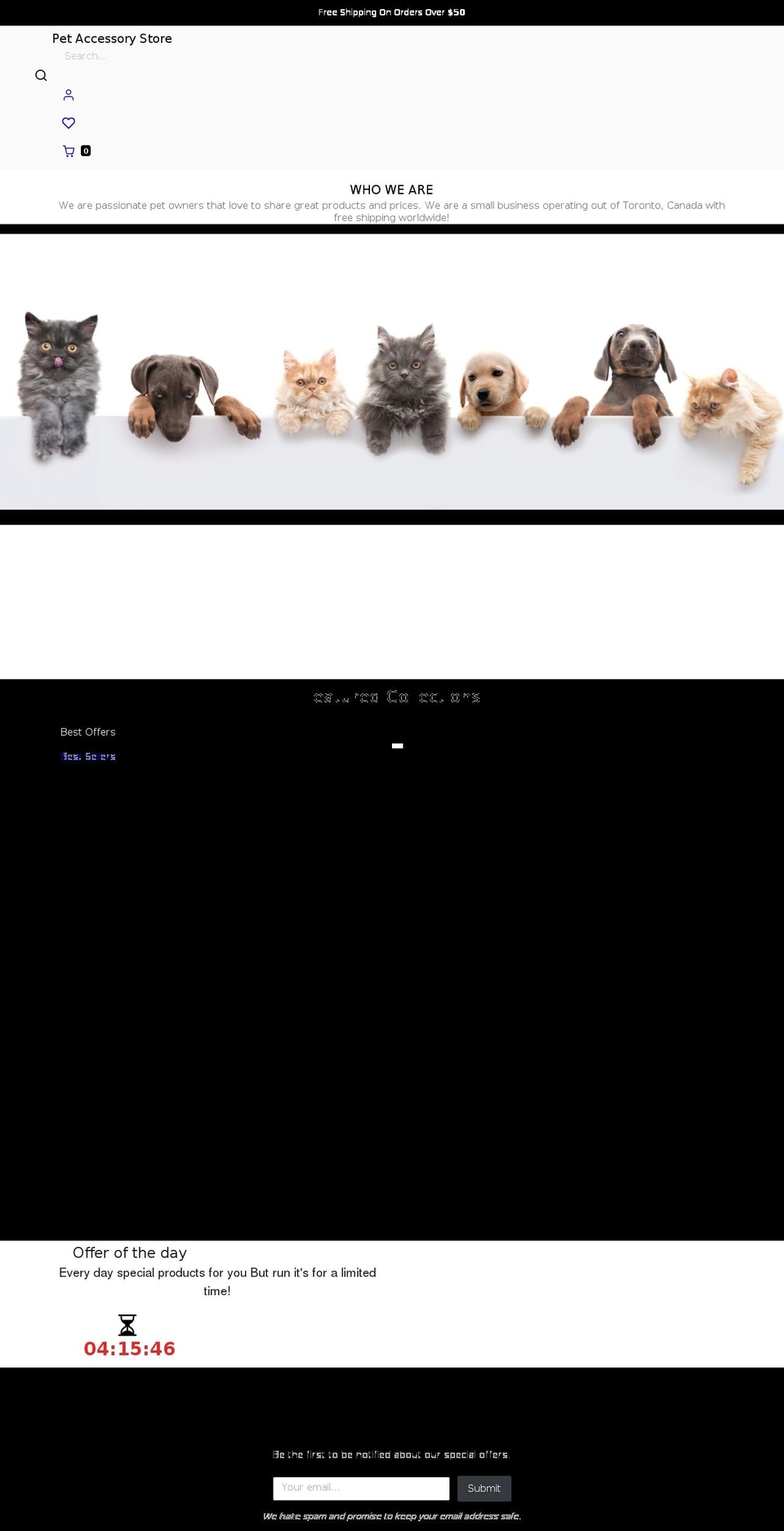 E-com Theme Shopify theme site example closestpetstore.com