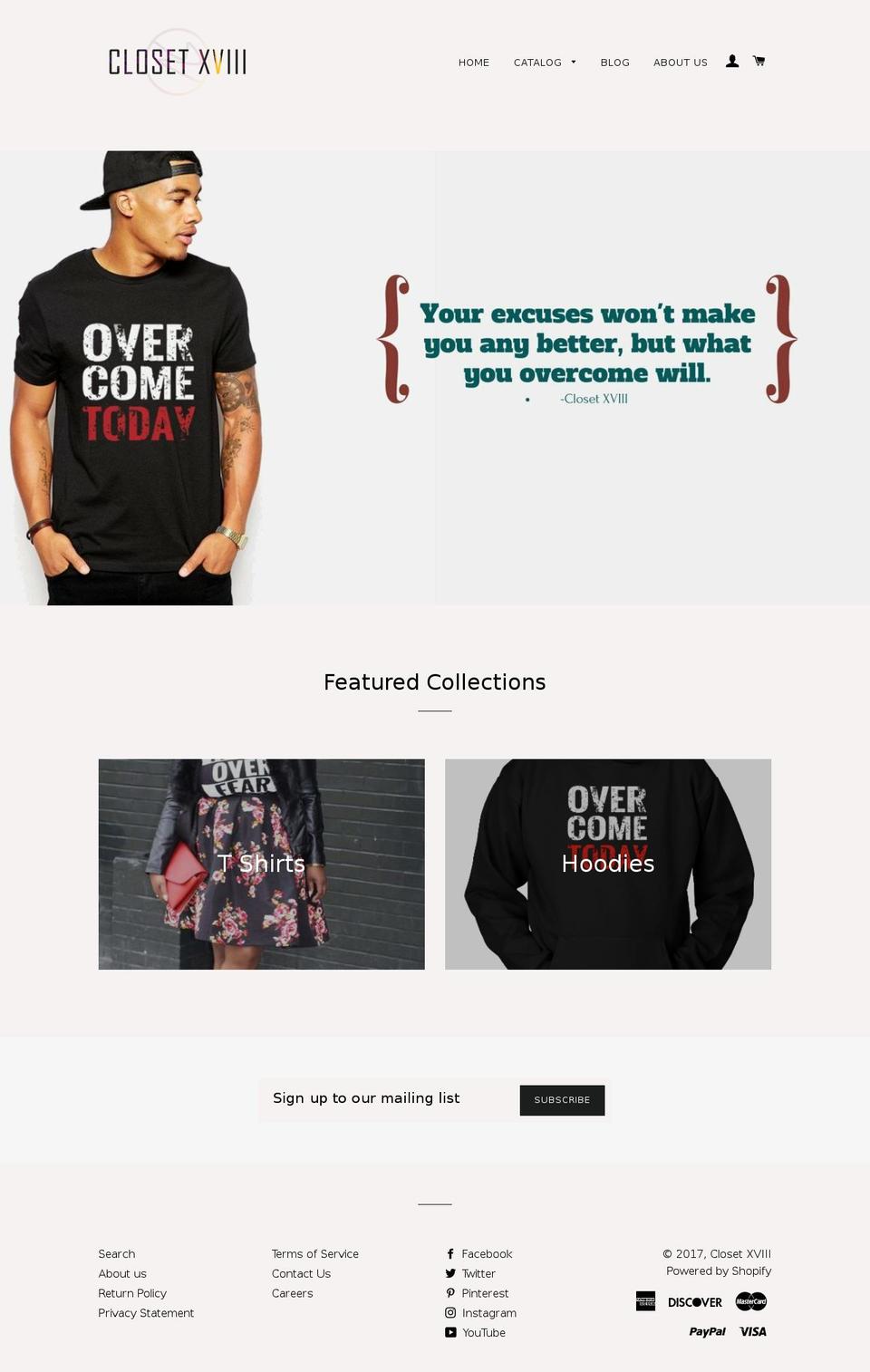 closet18.com shopify website screenshot