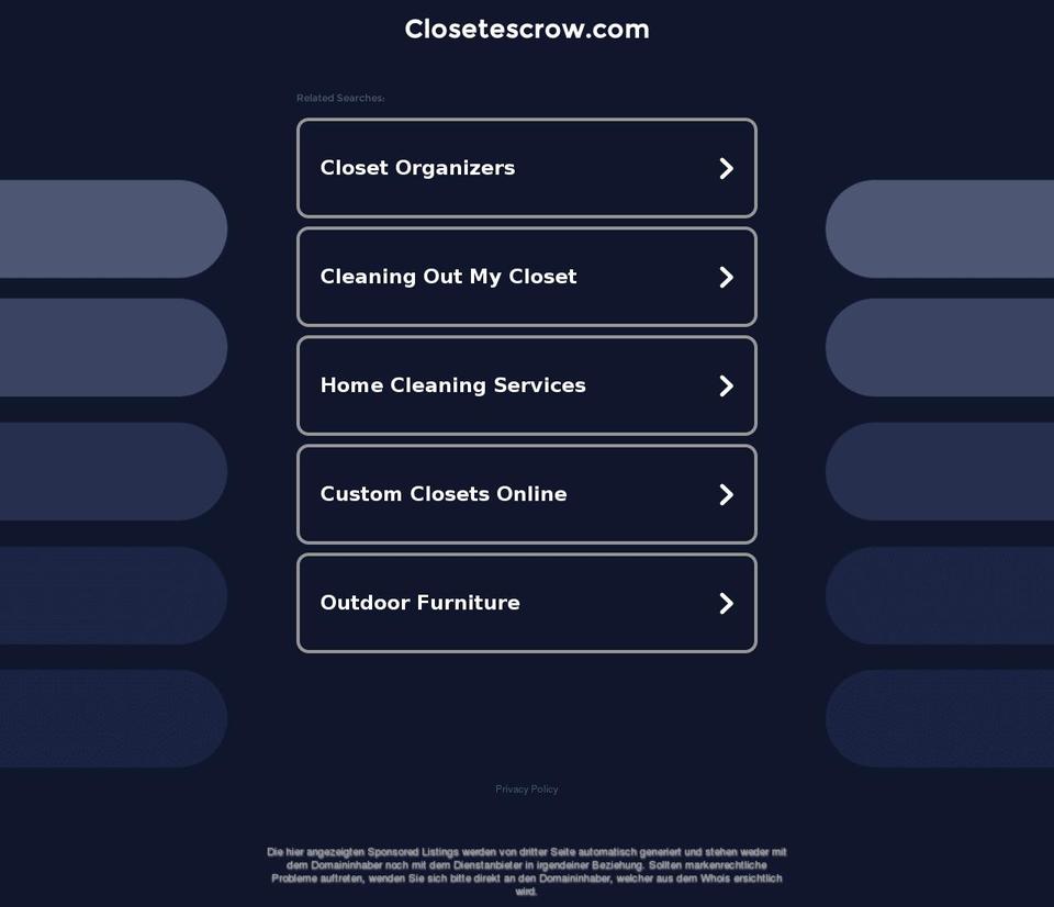 closetescrow.com — Shopify storefront screenshot