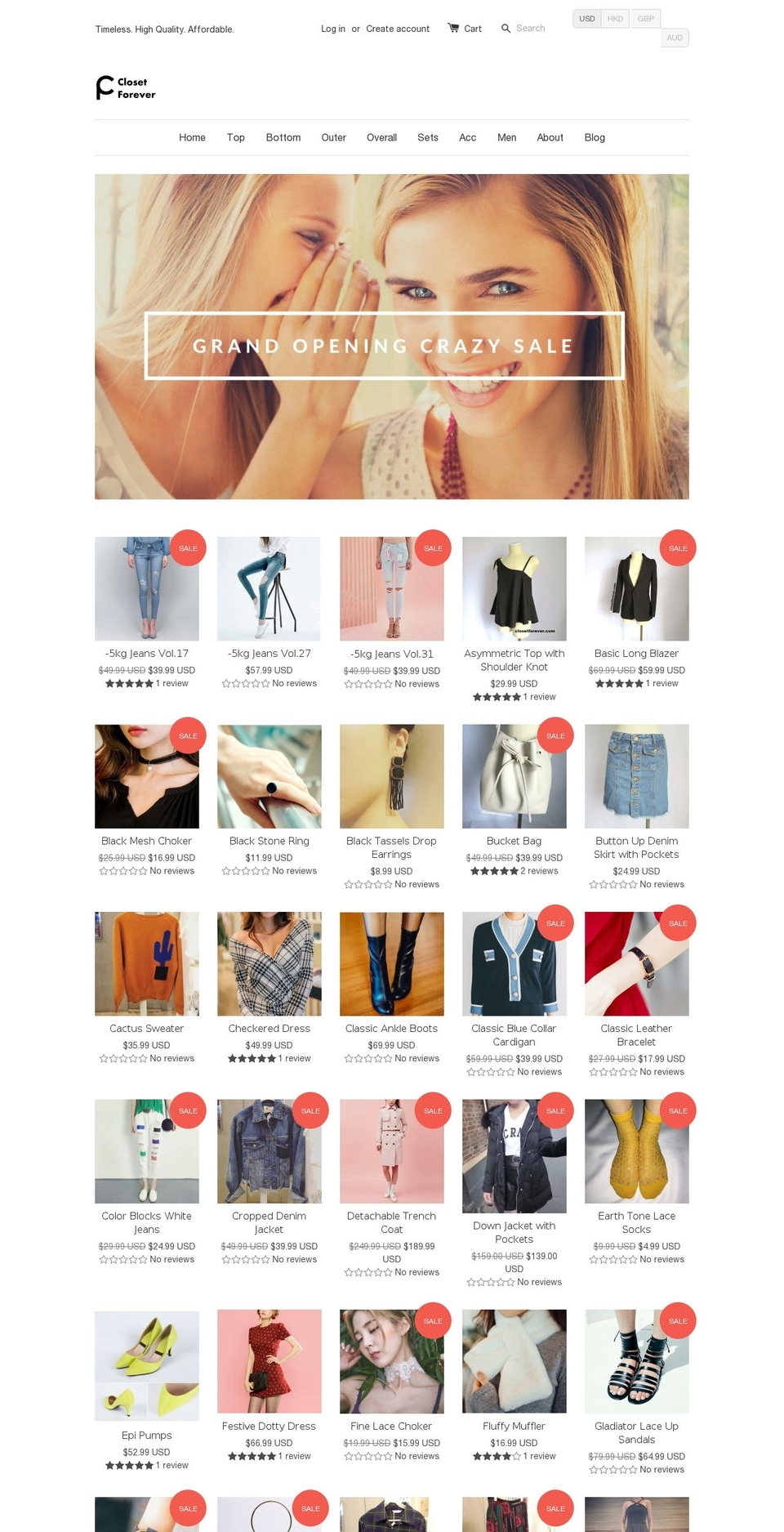 closetforever.com shopify website screenshot