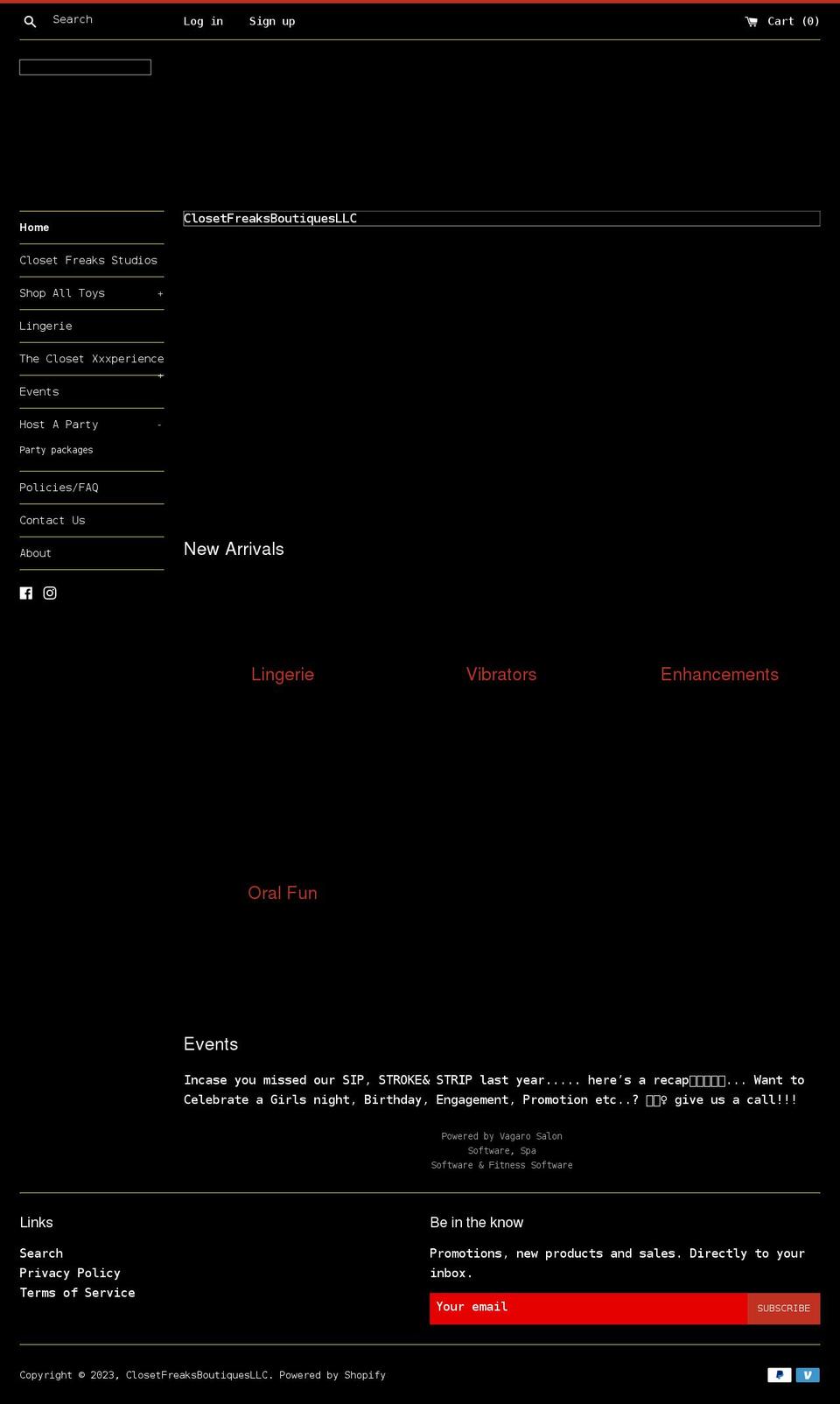 closetfreaksboutiques.com shopify website screenshot