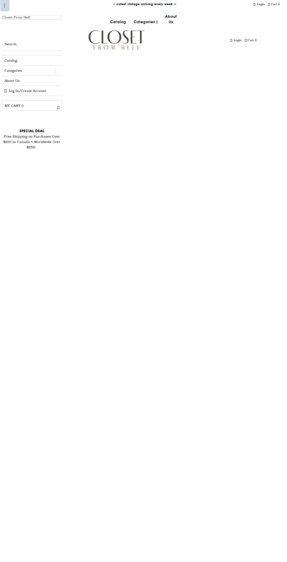 closetfromhell.com shopify website screenshot