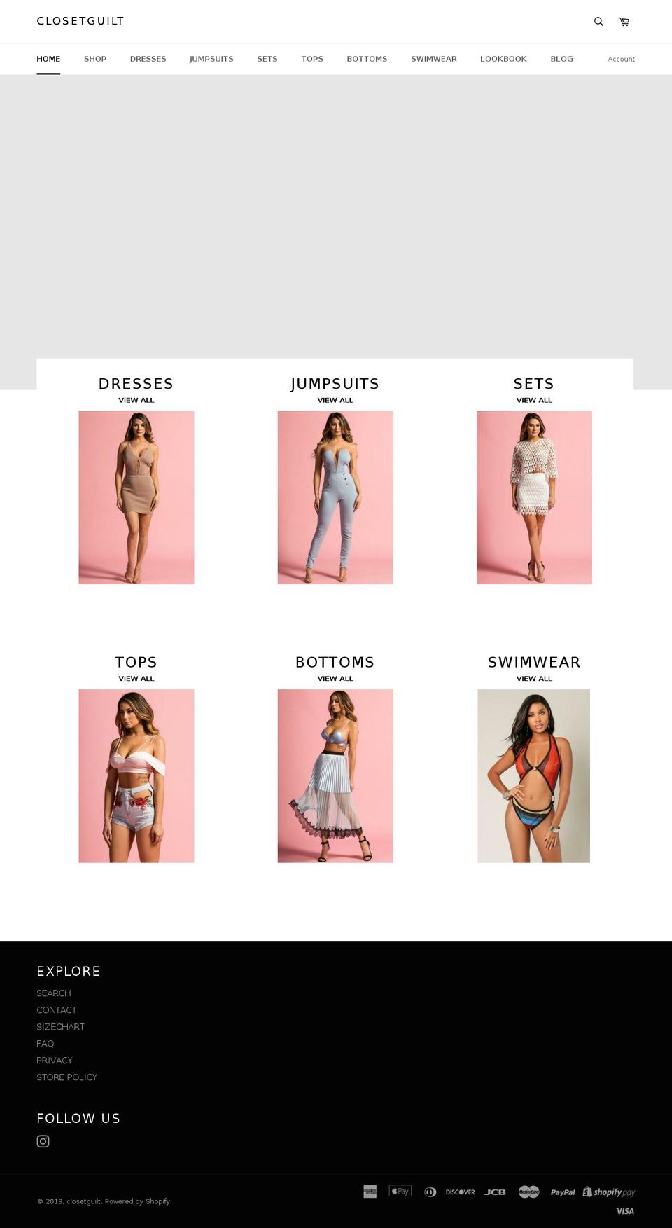 closetguilt.com — Shopify storefront screenshot