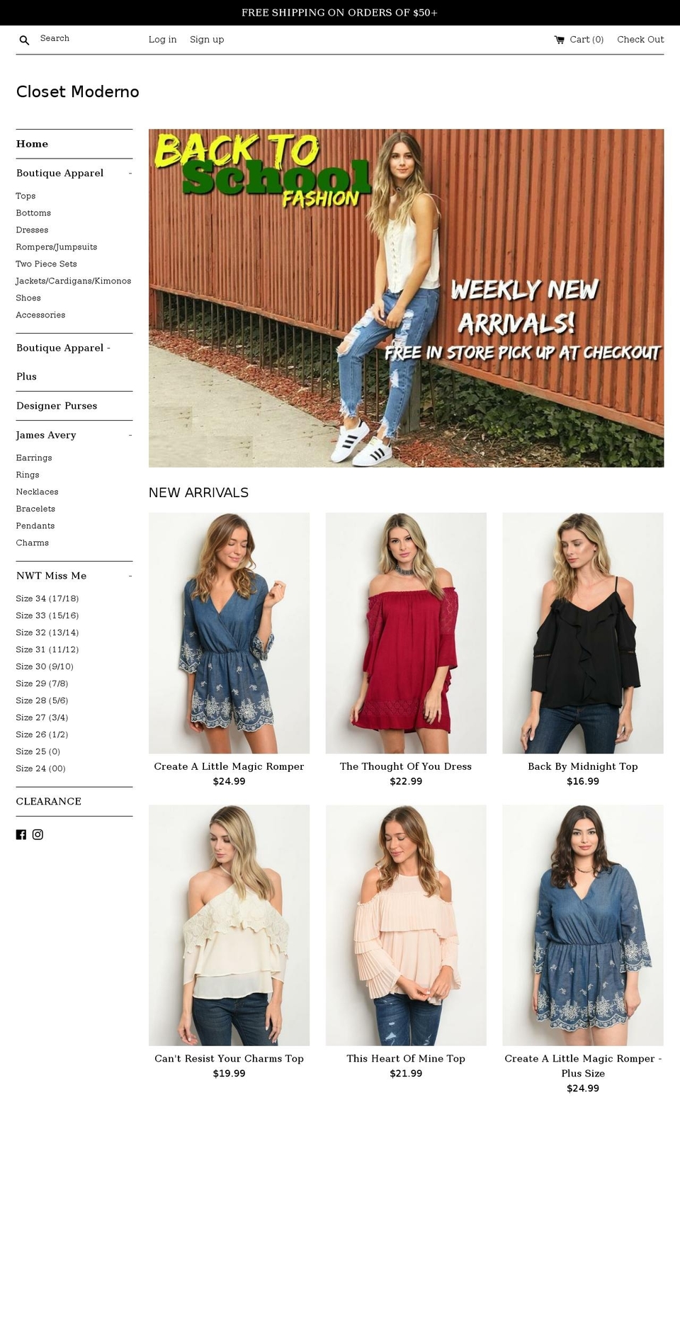 closetmoderno.com — Shopify storefront screenshot