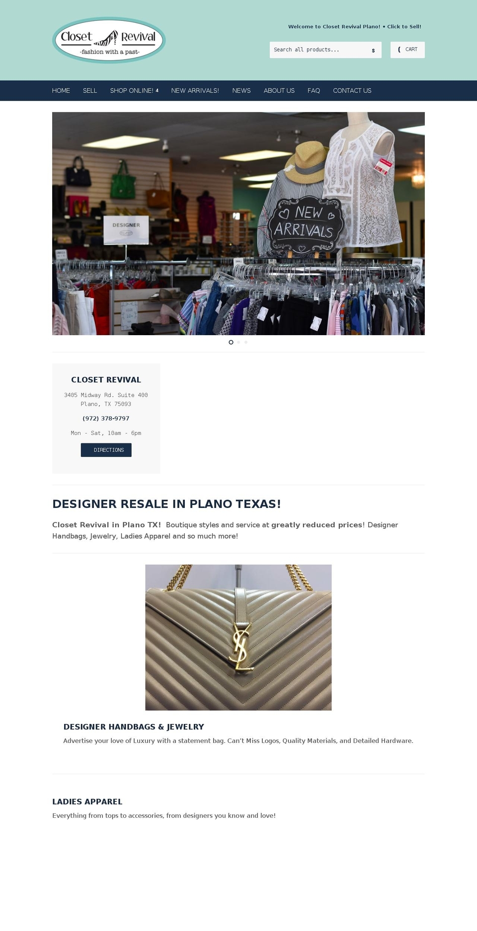 closetrevivalplano.com shopify website screenshot