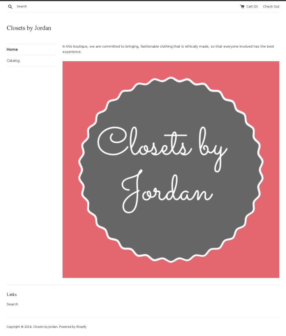 closetsbyjordan.com — Shopify storefront screenshot