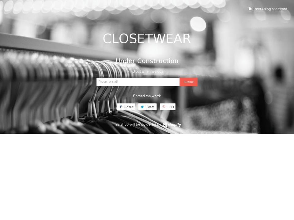 closetwear.com shopify website screenshot