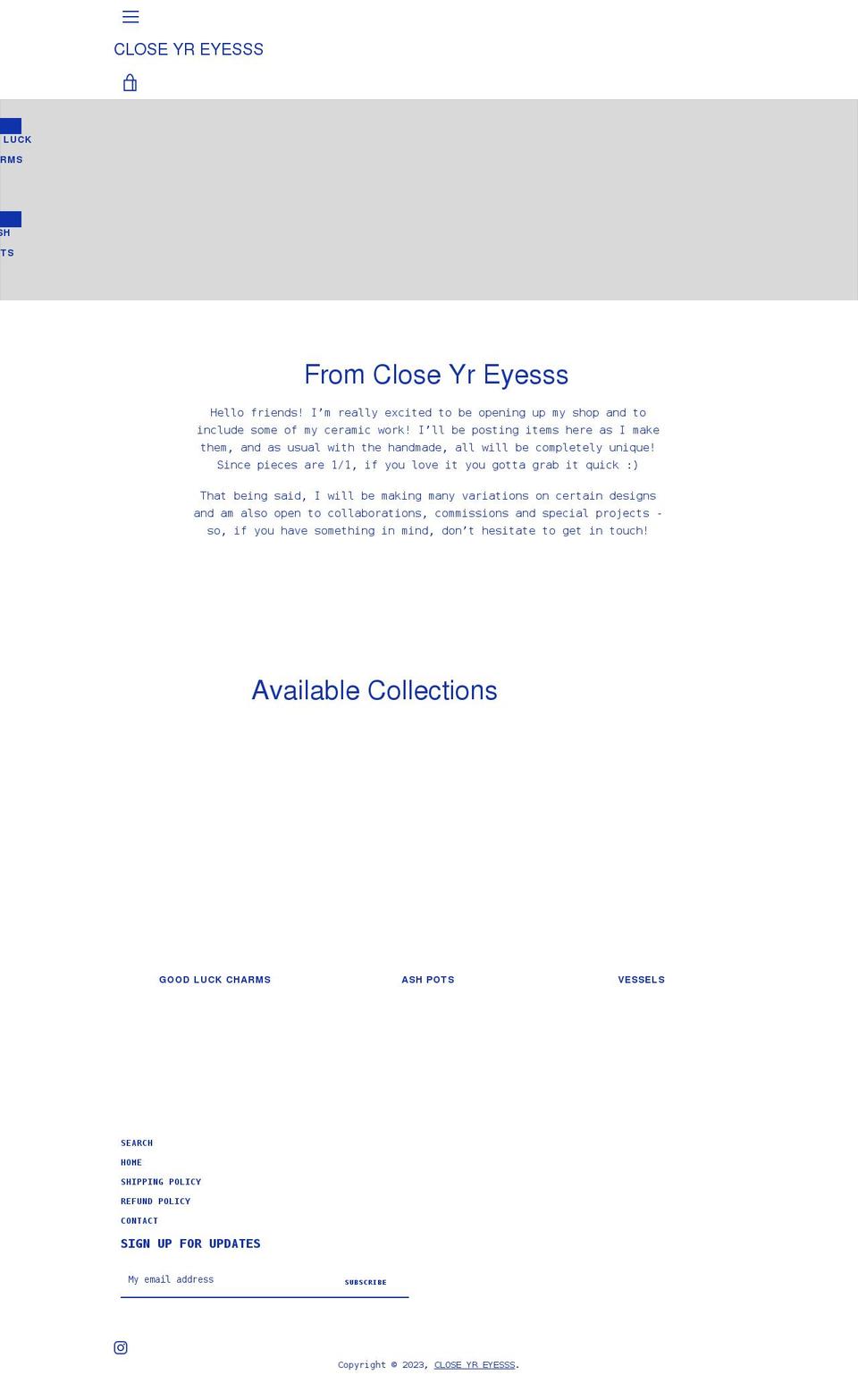 closeyreyesss.com shopify website screenshot