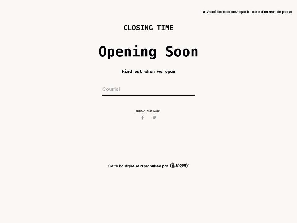 closingtime.fr shopify website screenshot