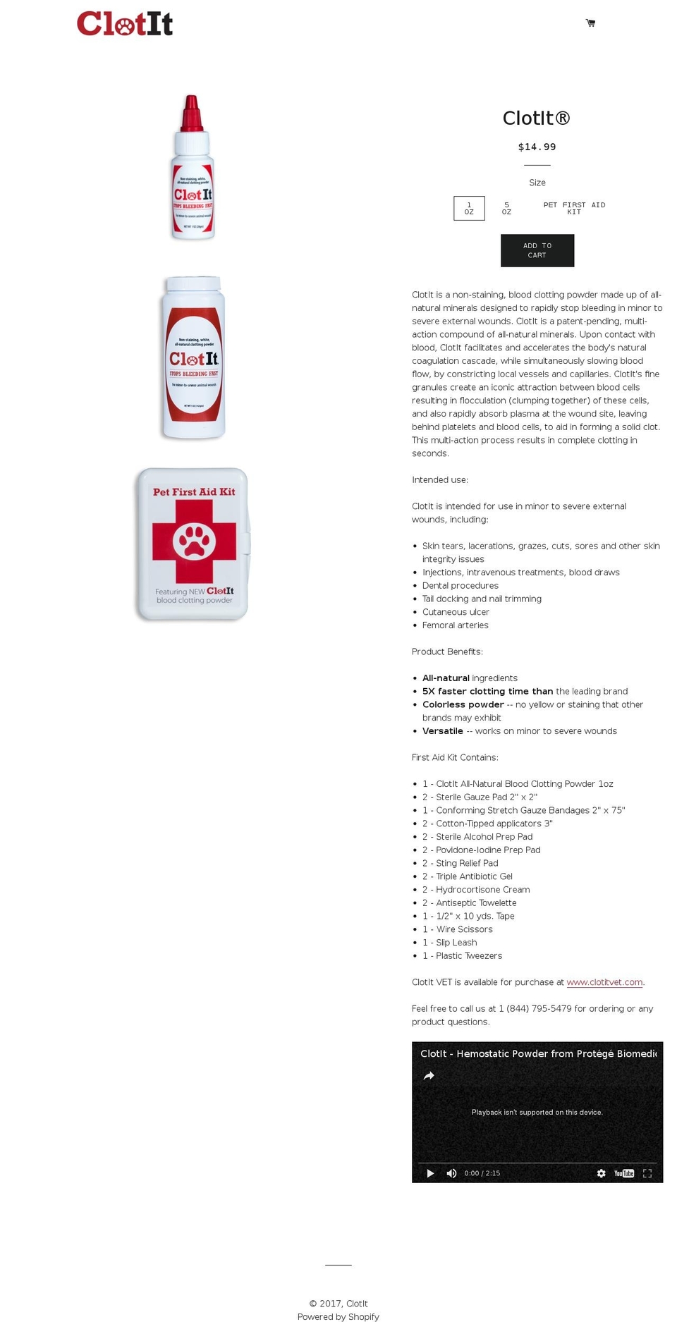 clot-it.com shopify website screenshot