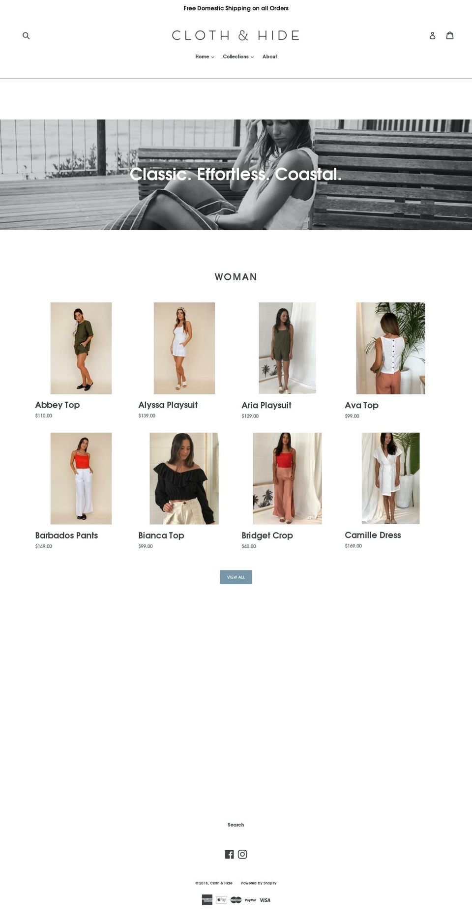 clothandhide.com — Shopify storefront screenshot