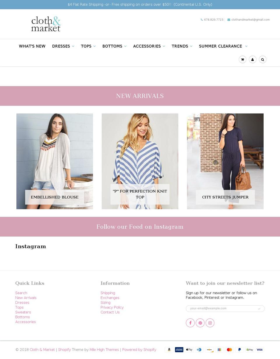 clothandmarket.com — Shopify storefront screenshot