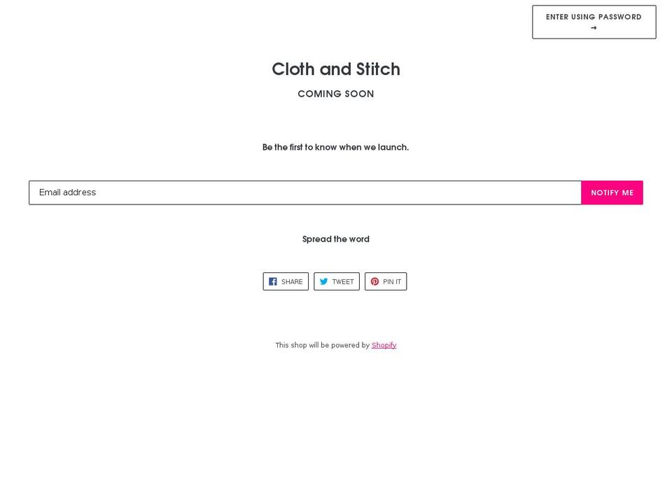 clothandstitch.com shopify website screenshot