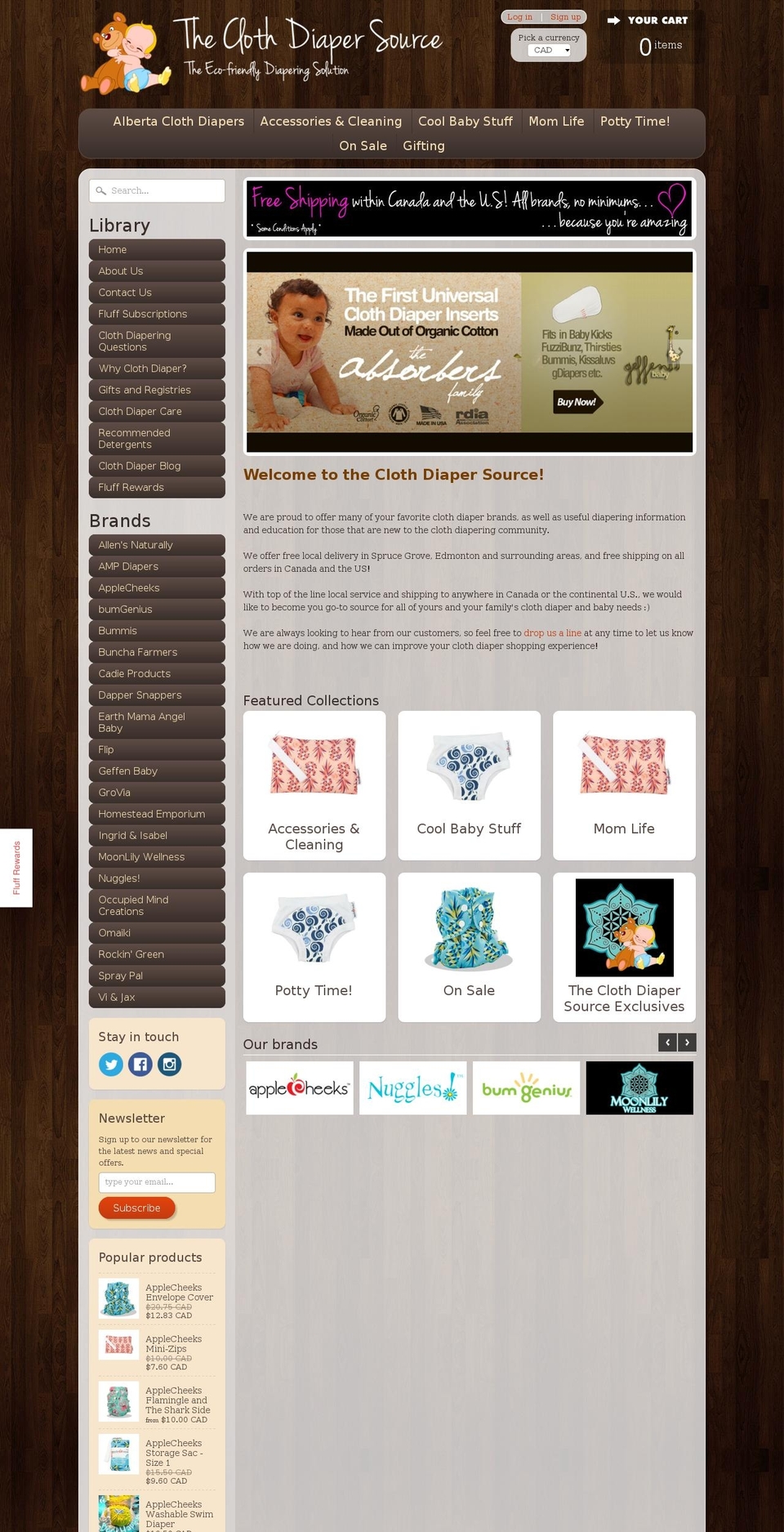 clothdiapersource.ca shopify website screenshot