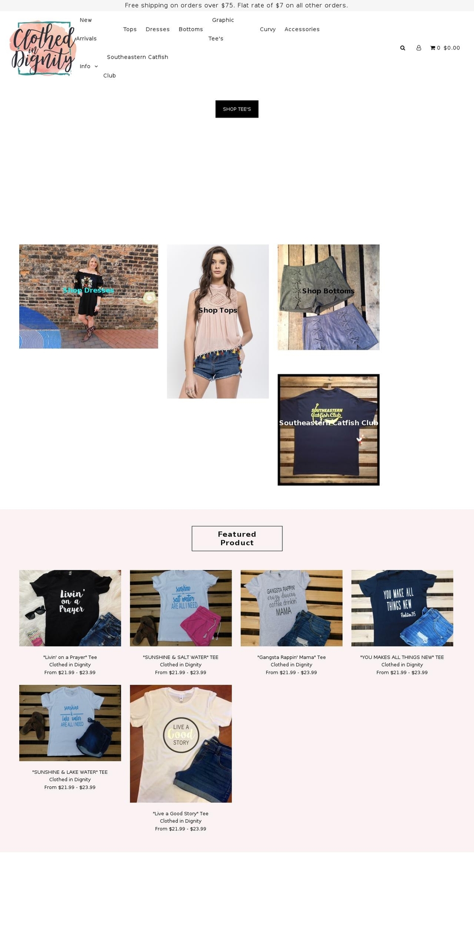 clothedindignity.com — Shopify storefront screenshot