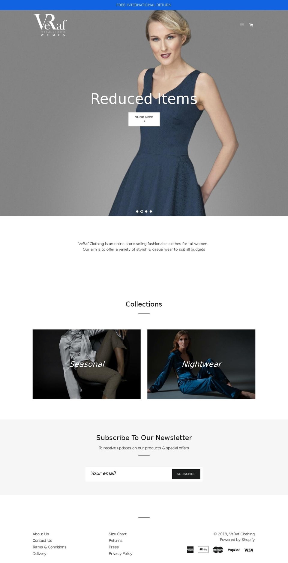 clothes-for-tall-women.info shopify website screenshot