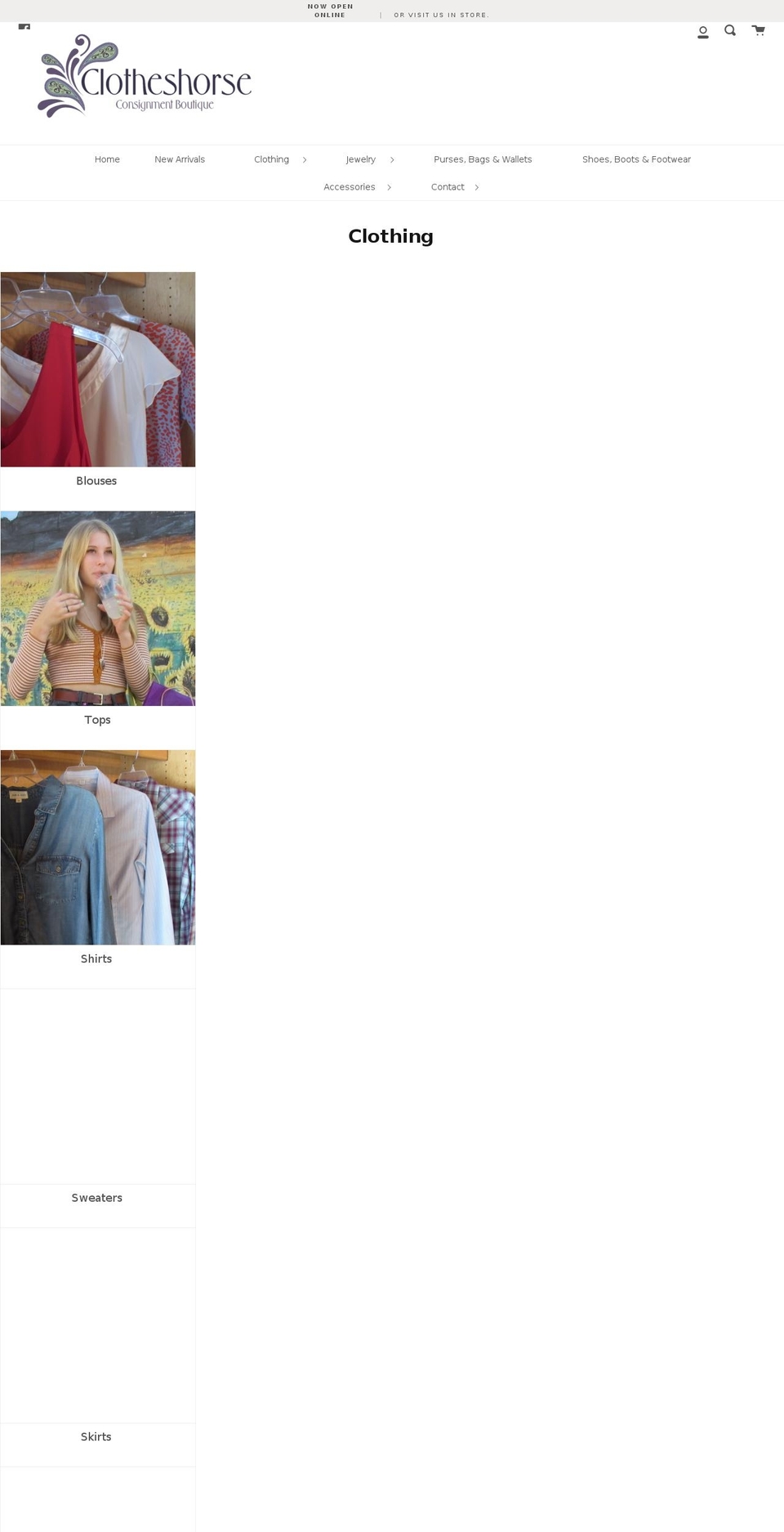 clotheshorse.net shopify website screenshot