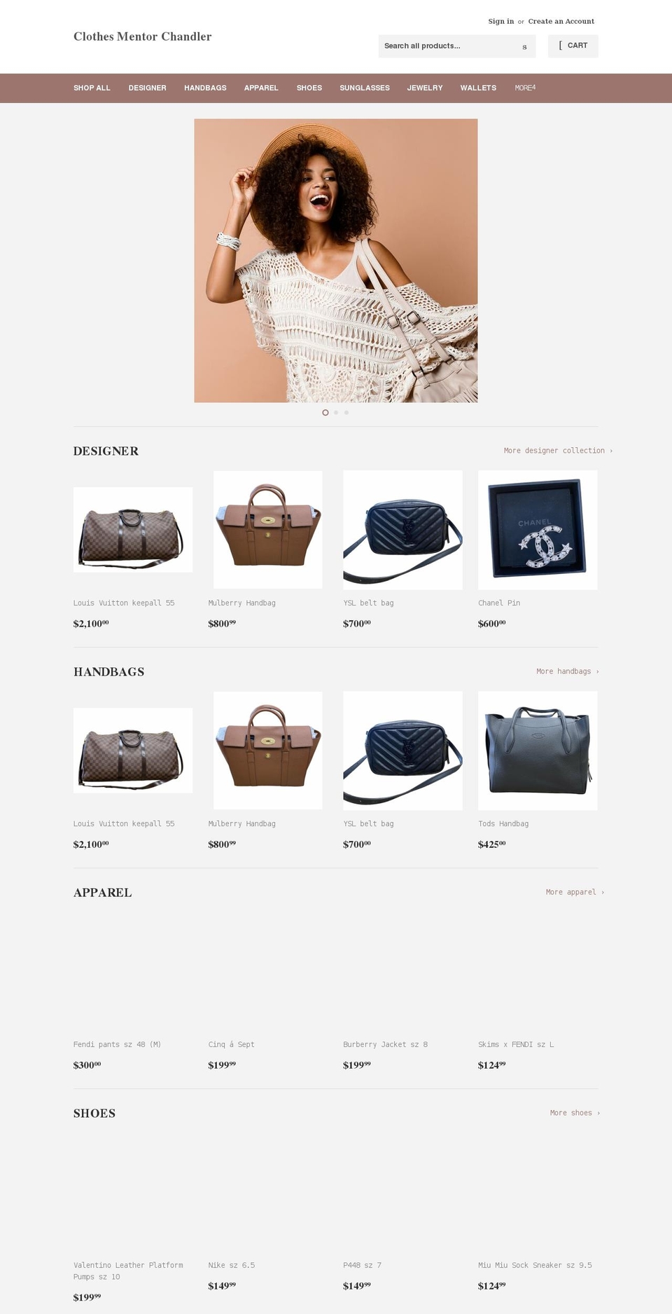 clothesmentorchandler.com shopify website screenshot