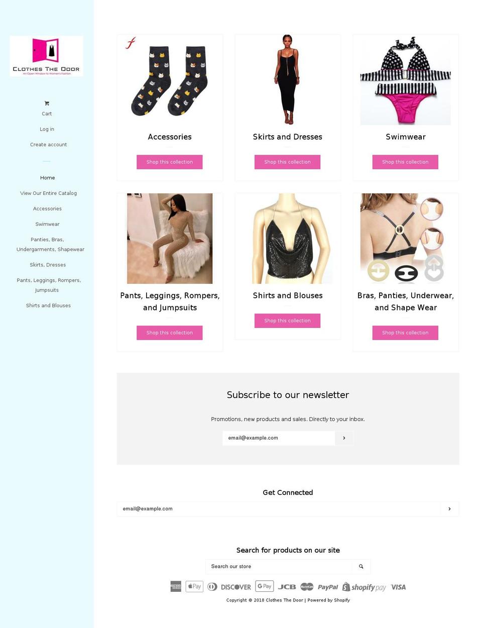 clothesthedoor.com — Shopify storefront screenshot