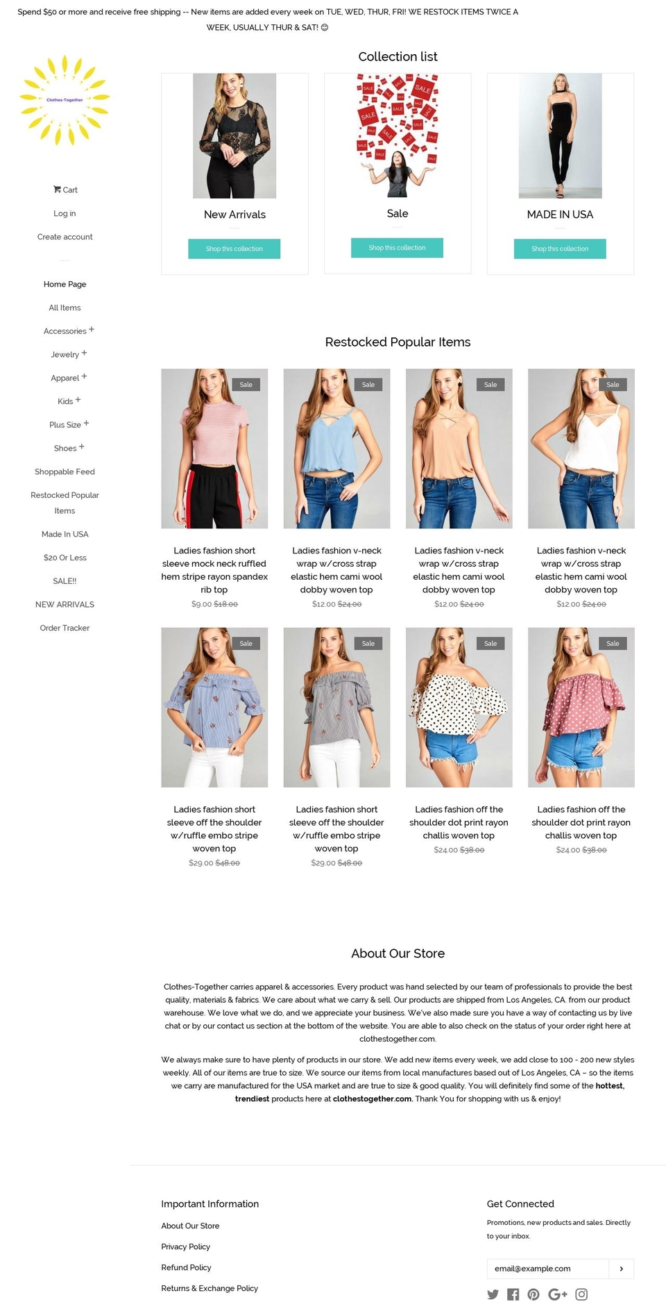 clothestogether.com — Shopify storefront screenshot