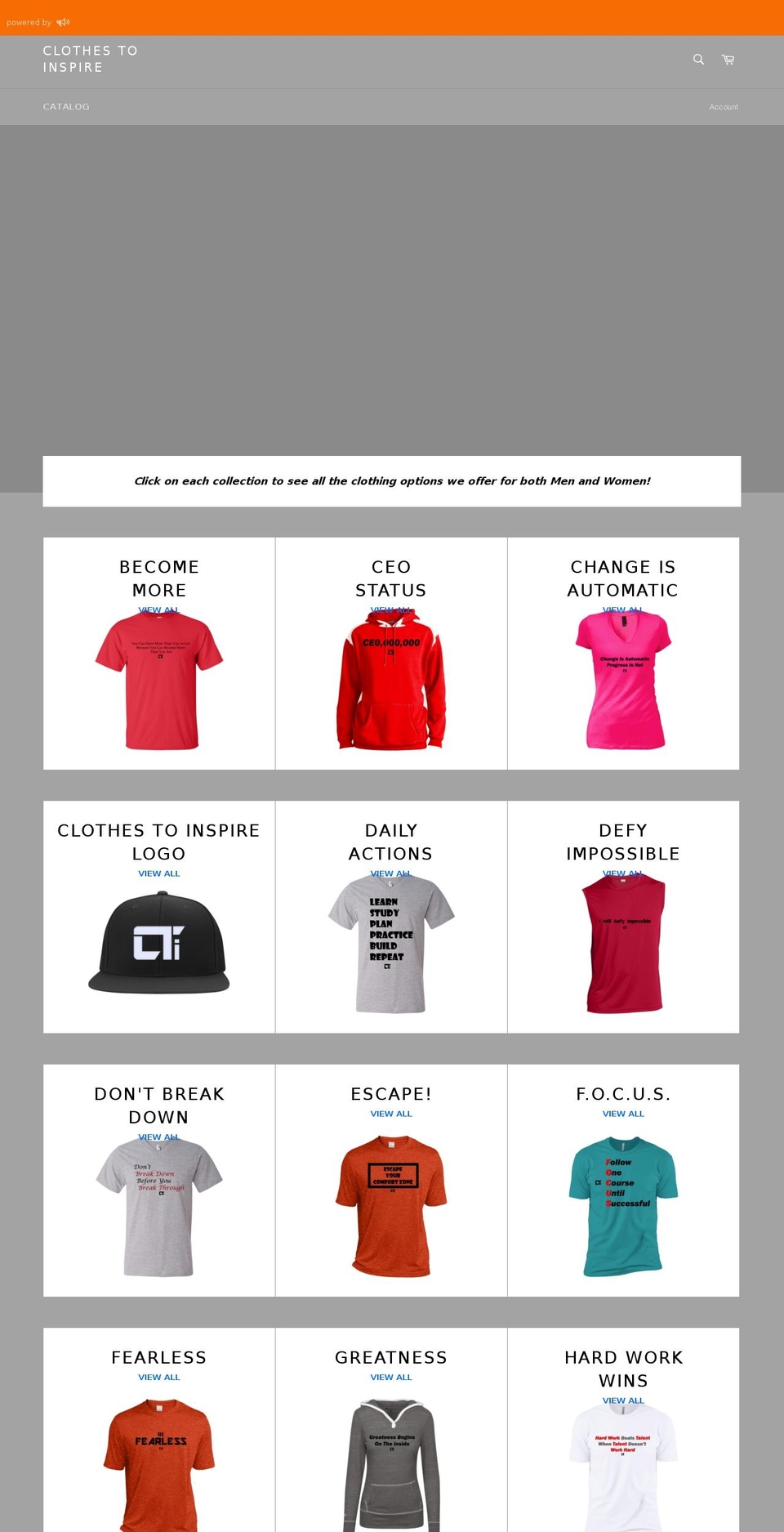 clothestoinspire.com — Shopify storefront screenshot