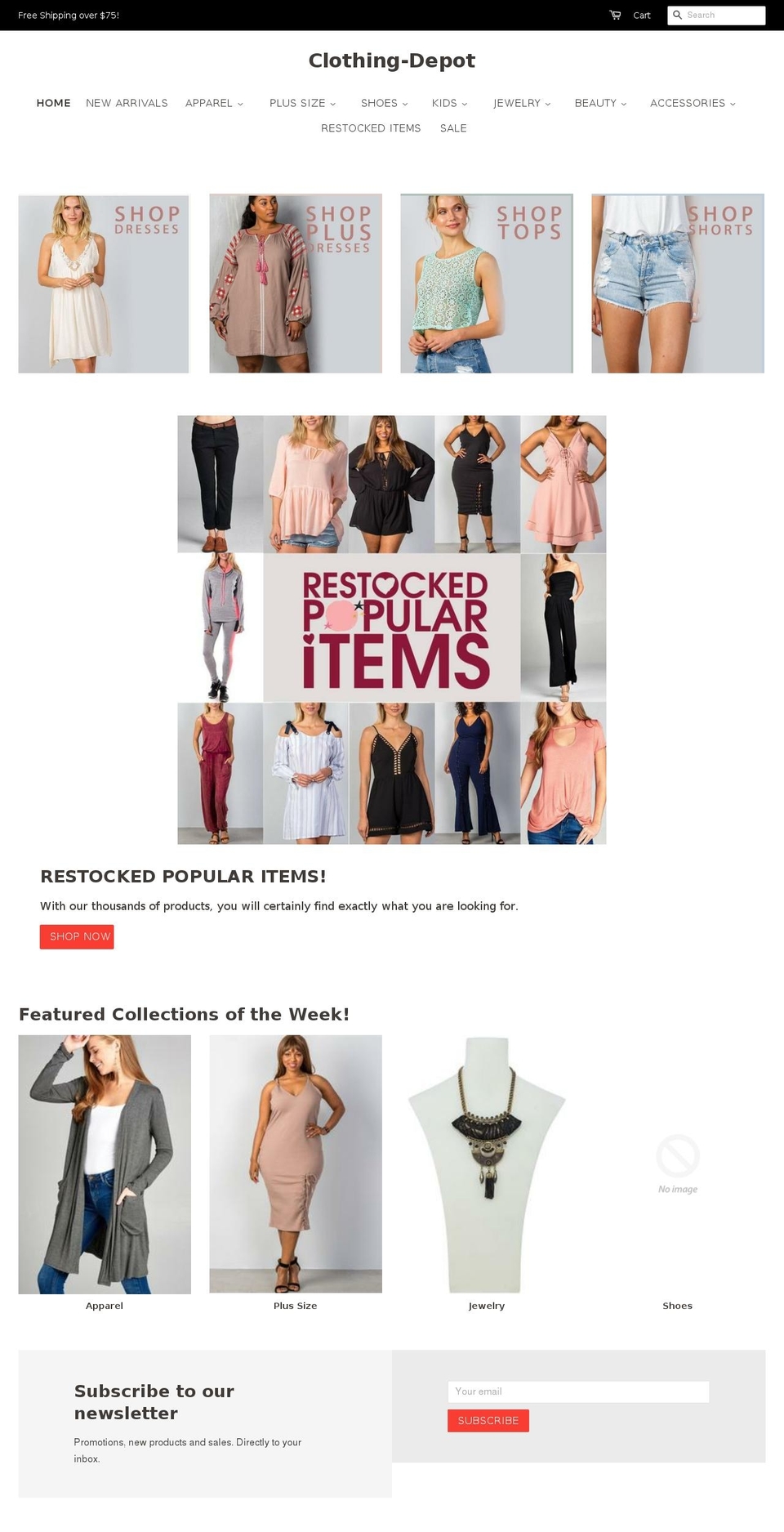 clothing-depot.com — Shopify storefront screenshot