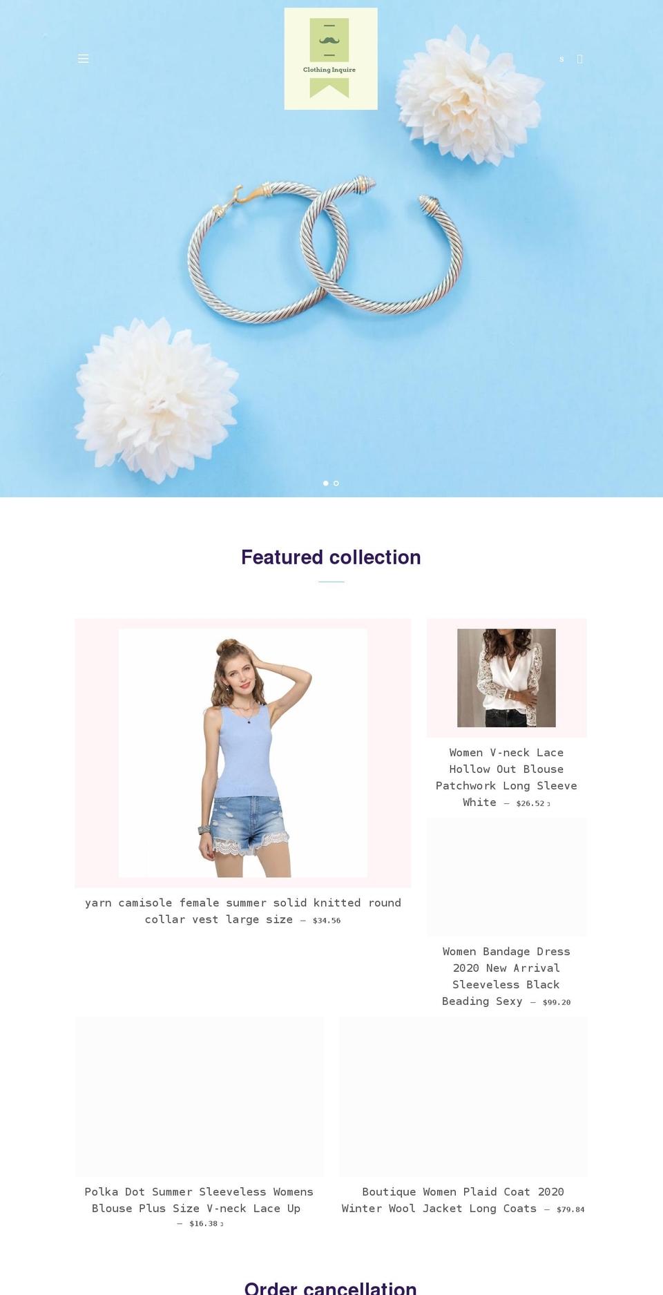 clothing-inquire.myshopify.com shopify website screenshot