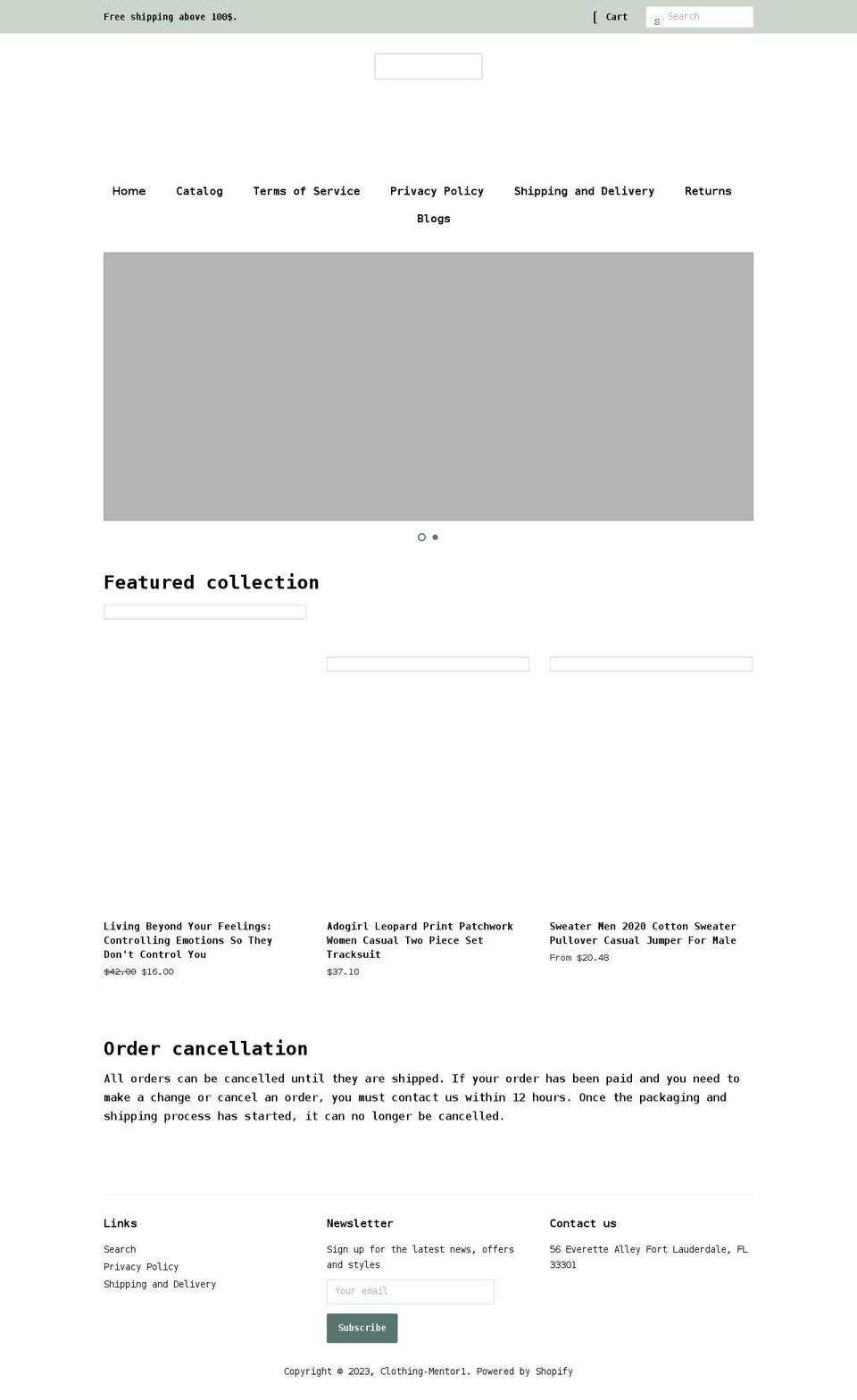 clothing-mentor1.myshopify.com shopify website screenshot