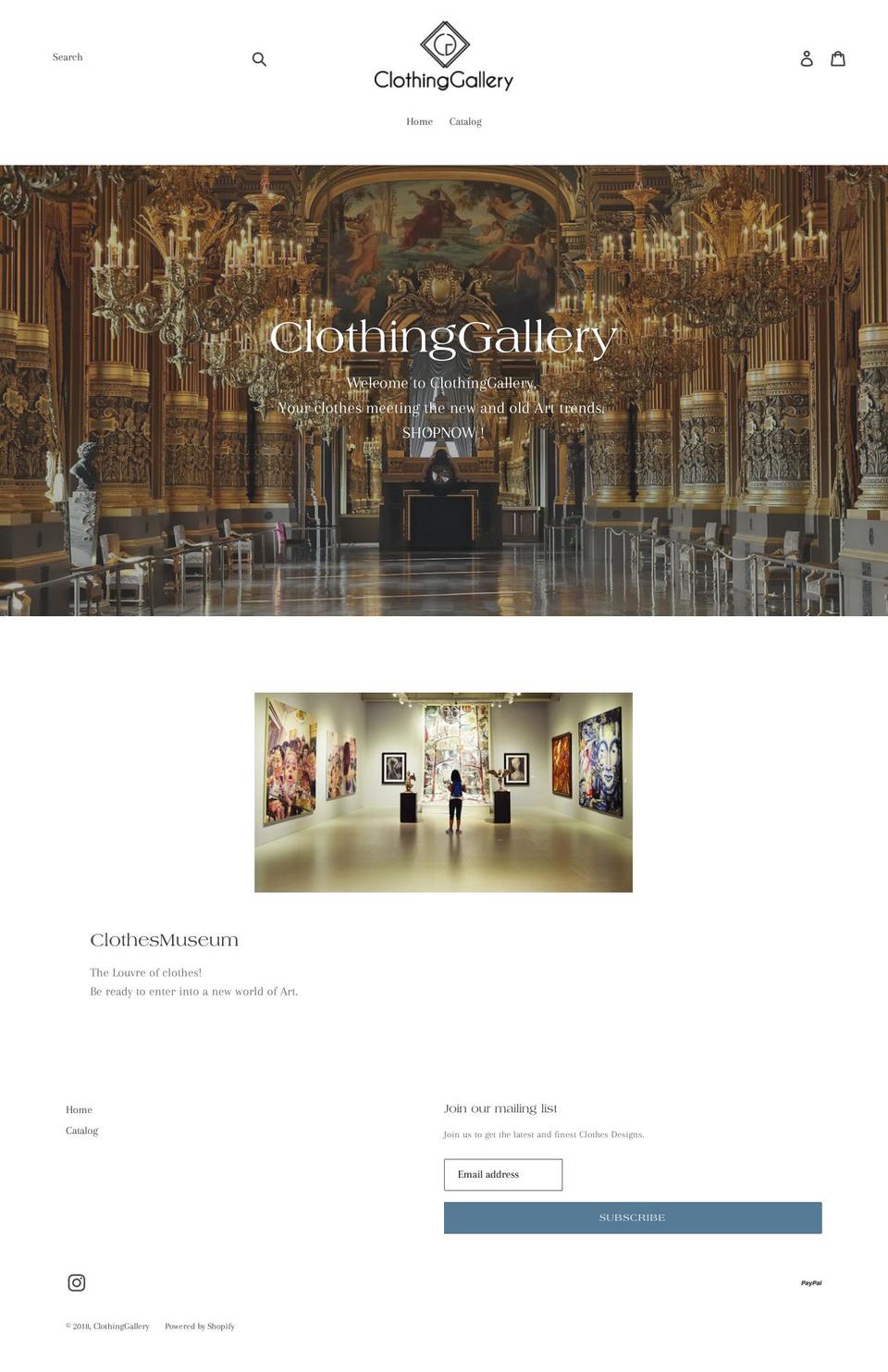 clothingallery.com — Shopify storefront screenshot